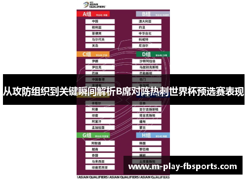 从攻防组织到关键瞬间解析B席对阵热刺世界杯预选赛表现